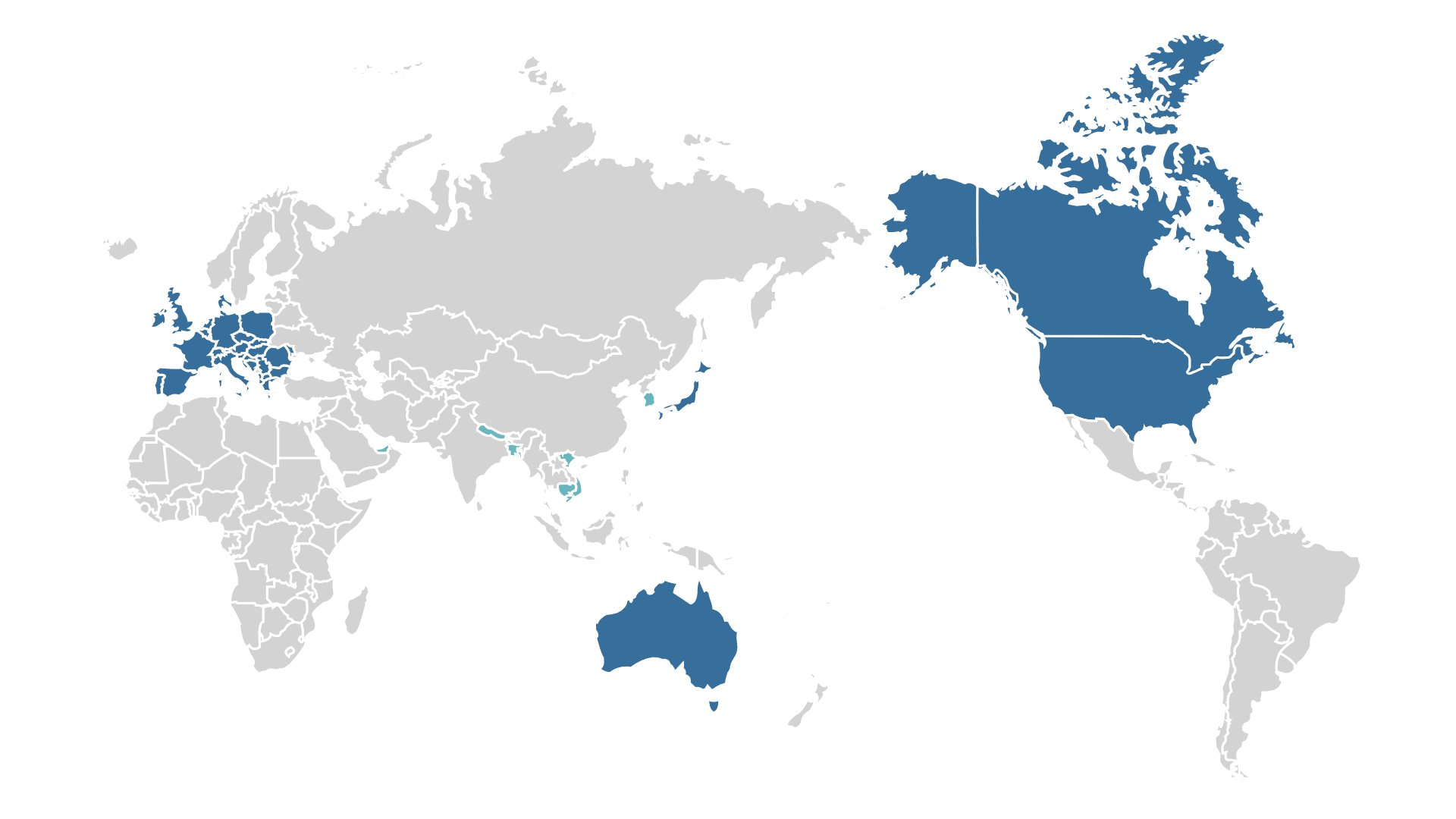 Map of our recruitment locations and destinations